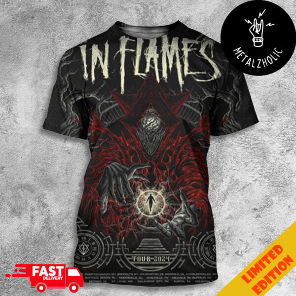 In Flames Timehold Tour 2024 Tour Dates All Over Print T-Shirt