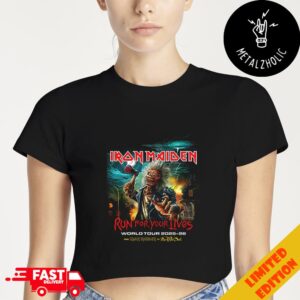 Iron Maiden Run For Your Lives World Tour 2025-2026 From Iron Maiden To Fear Of The Dark Cropped T-Shirt