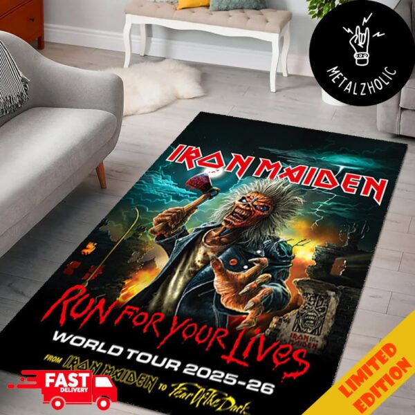 Iron Maiden Run For Your Lives World Tour 2025-2026 From Iron Maiden To Fear Of The Dark Home Decor Rug Carpet