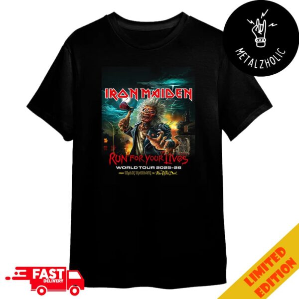 Iron Maiden Run For Your Lives World Tour 2025-2026 From Iron Maiden To Fear Of The Dark Merchandise T-Shirt