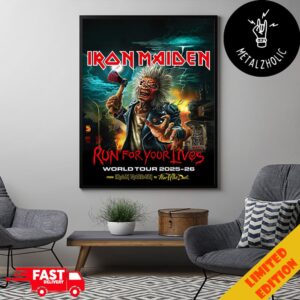 Iron Maiden Run For Your Lives World Tour 2025-2026 From Iron Maiden To Fear Of The Dark Poster Canvas