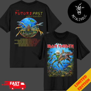 Iron Maiden The Future Past Tour 2024 Australia Event Tee Schedule Lists Two Sides T-Shirt