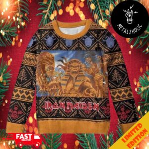 Iron Maiden With Skull Sphinx Powerslave Mummy Ugly Christmas Sweater