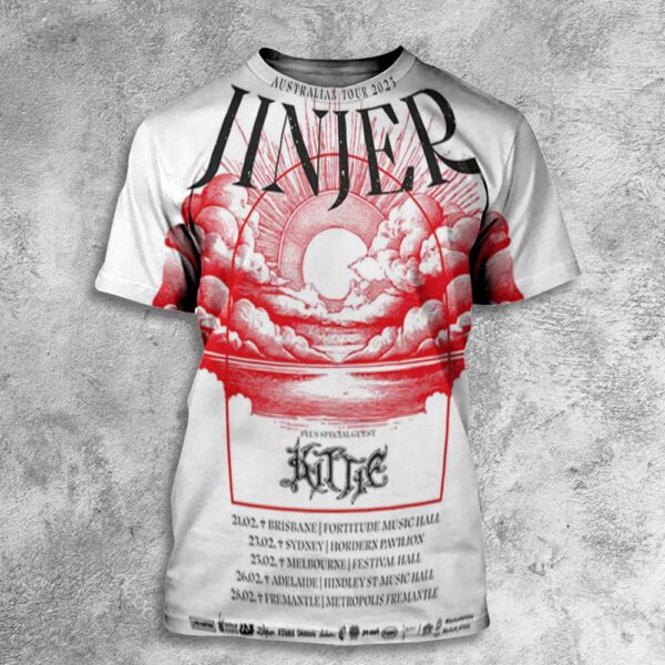 Jinjer Australian Tour 2025 Return To Australia Next February With Kittie Tour Dates All Over Print T-Shirt