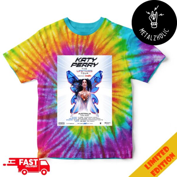 Katy Perry Rollout Of The Lifetimes Tour 2025 Announcing The Australia Shows Tour Dates Poster Concert Raglan Shirt