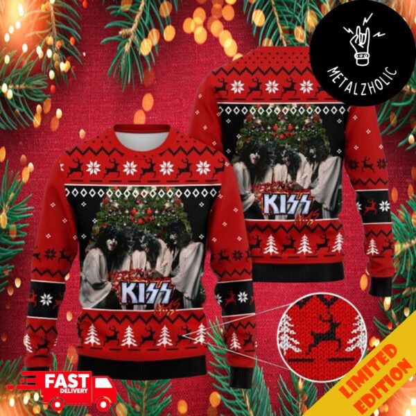 Kiss Band Xmas Tree Design Ugly Christmas Sweater