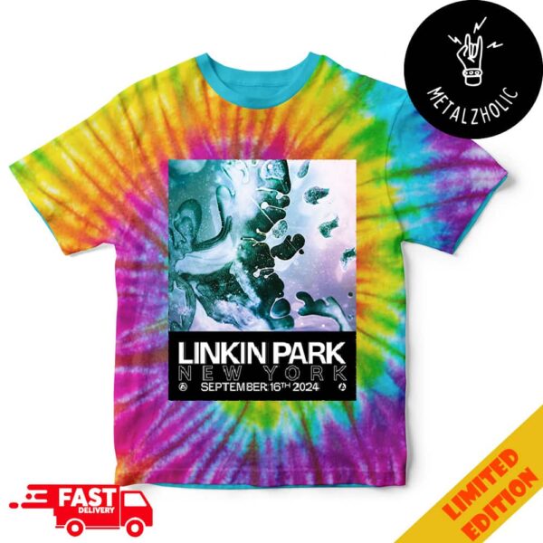 Linkin Park New York Barclay’s Center Brooklyn September 16th 2024 Tour From Zero Poster Limited Edition Tie Dye T-Shirt