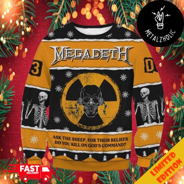 Megadeth Music Lover Ask The Sheep For Their Beliefs Do You Kill On God’s Command Christmas Ugly Sweater