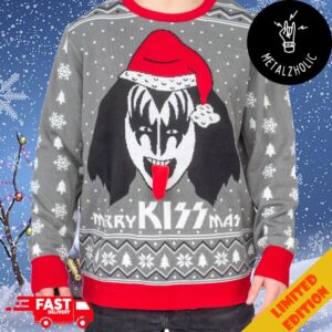 Merry Kissmas Kiss Band Flappy Christmas Gift For Fans Ugly Sweater