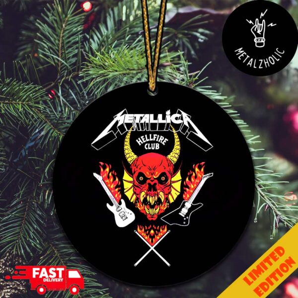 Metallica Hellfire Club Demon Head And Guitar Tree Decorations Home Decor Ornament