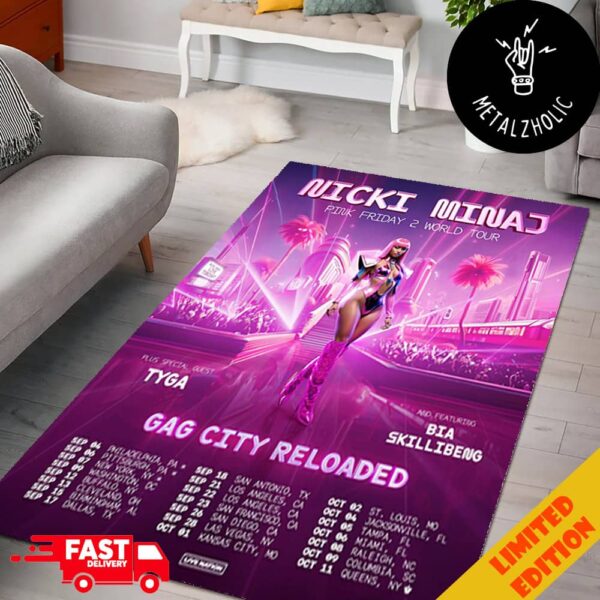 Nicki Minaj’s Pink Friday 2 World Tour With Tyga And Bia Skillibeng Gag City Reloaded 2024 Schedule Lists Home Decor Rug Carpet