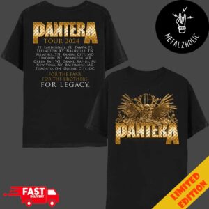 Pantera World Tour 2024 Schedule Lists Logo Admat Two Sides T-Shirt