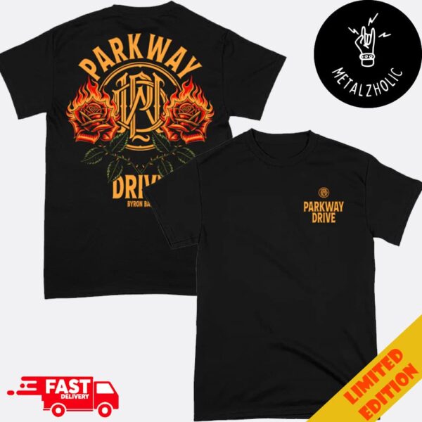 Parkway Drive Rose And Flame Byron Bay Merchandise T-Shirt