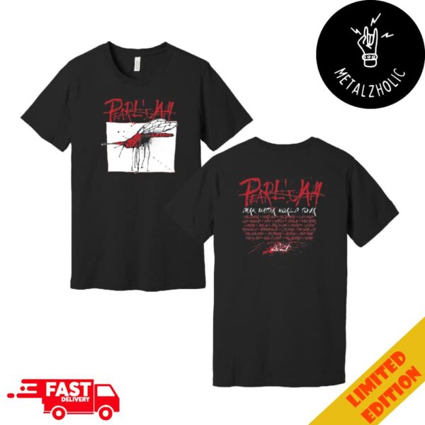 Pearl Jam Dark Matter Tour September 29 2024 At Dana Point CA Ohana Festival Tee Event Limited Red Mosquito Two Sides T-Shirt