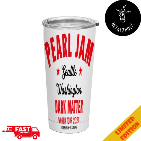 Pearl Jam Ohana Festival 2024 Merchandise September 27-28-29 2024 At Dana Point CA Dark Matter Tour Latitude And Longitude Seattle Washing Full Printed Stainless Steel Tumbler-Mug-Cup With Straw