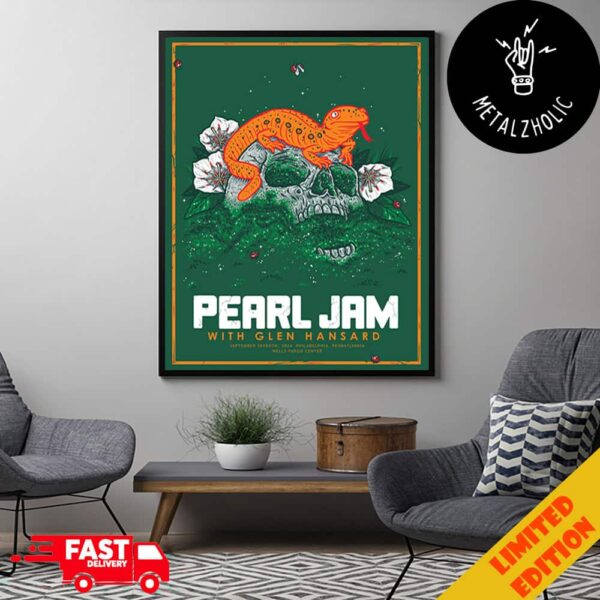 Pearl Jam With Glen Hansard September 17 2024 Philadelphia Pennsylvania Wells Fargo Center Poster Canvas