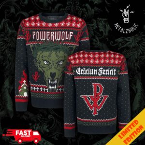 Powerwolf Exclusive Merchandise Snowflakes Pattern Christmas Gift 2024 Heavy Metal Ugly Sweater