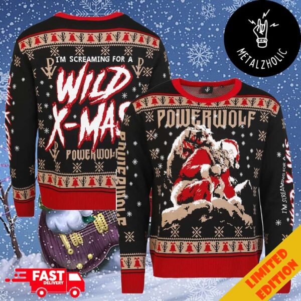 Powerwolf I’m Screaming For Wild X-Mas Christmas Gifts Heavy Metal 2024 Ugly Sweater