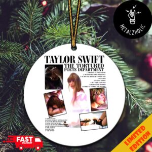 Retro Taylor Swift The Tortured Poets Department Christmas Tree Decorations Ornament