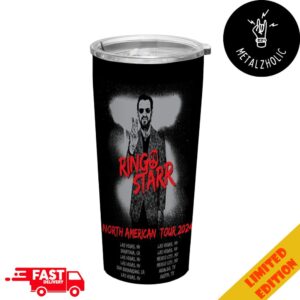 Ringo Starr North American Tour 2024 Tour Dates Merchandise Full Printed Stainless Steel Tumbler-Mug-Cup With Straw