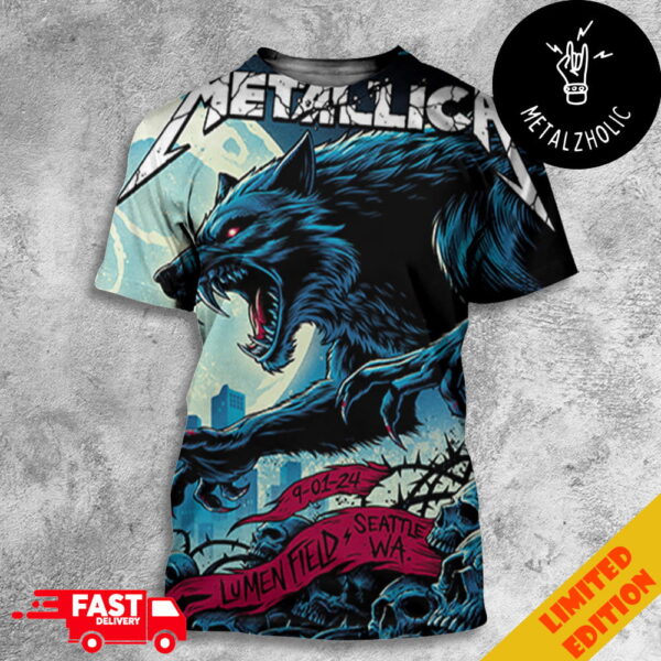 Second Night In M72 Seattle Lumen Field Metallica North America Tour No Repeat Weekend September 1 2024 At WA Met On Tour All Over Print T-Shirt