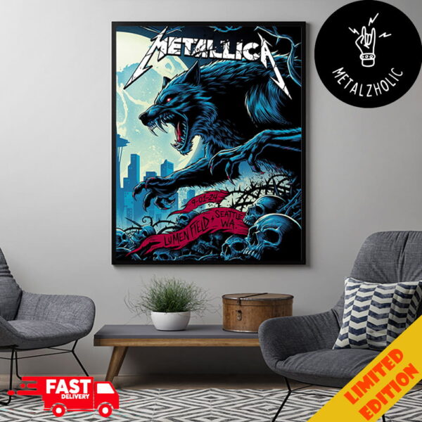 Second Night In M72 Seattle Lumen Field Metallica North America Tour No Repeat Weekend September 1 2024 At WA Met On Tour Poster Canvas