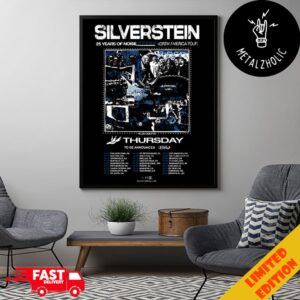 Silverstein 25 Years Of Noise North America Tour 2025 With Tour Dates Poster Canvas