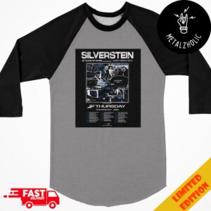 Silverstein 25 Years Of Noise North America Tour 2025 With Tour Dates Raglan Shirt