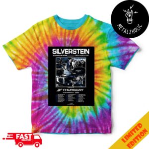 Silverstein 25 Years Of Noise North America Tour 2025 With Tour Dates Tye Dye T-Shirt