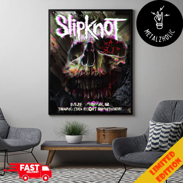 Slipknot Here Comes The Pain Tour North America 2024 September 15 At Phoenix AZ Talking Stick Resort Amphitheatre Poster Canvas