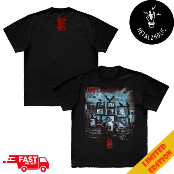 Slipknot Knotfest Tour Iowa September 21 2024 Des Moines IA Merchandise Two Sides T-Shirt