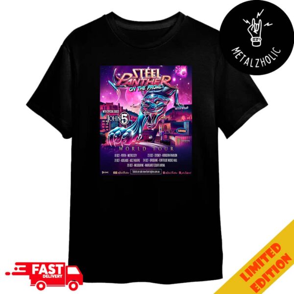 Steel Panther On The Prowl With Special Guest John 5 World Tour 2024 Tour Dates Merchandise T-Shirt