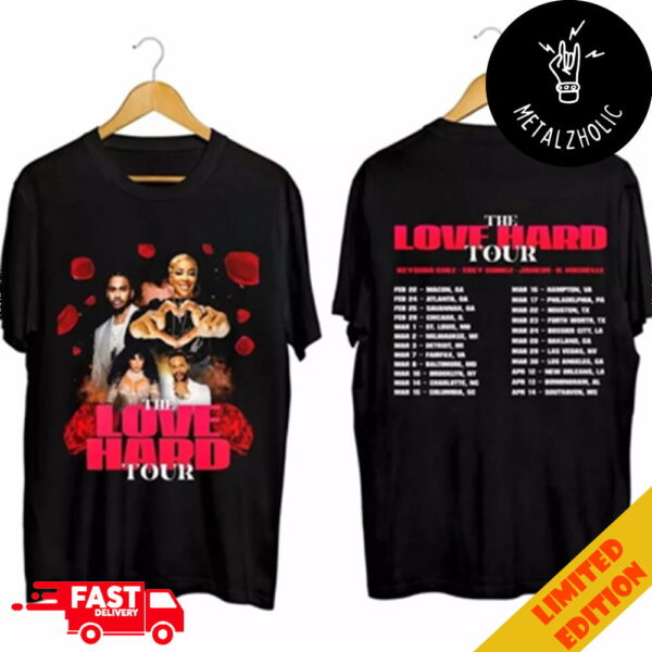 The Love Hard Tour 2024 Schedule Lists Concert Two Sides T-Shirt