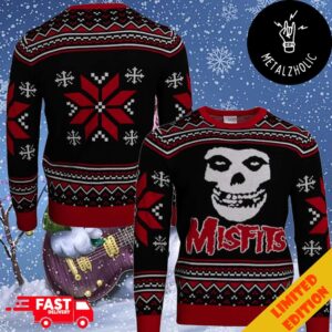 The Misfits Skull Logo Music Rock Band Knitted Christmas Ugly Sweater