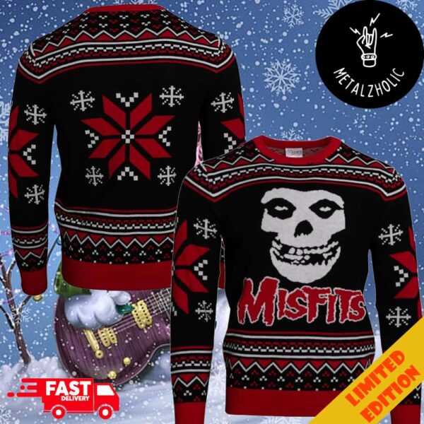 The Misfits Skull Logo Music Rock Band Knitted Christmas Ugly Sweater