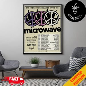 The Pure Noise Records Tour Microwave x Prince Daddy And The Hyena Tour Dates 2024 Poster Canvas