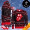 The Rolling Stones Blue Pattern Snowflakes Christmas Ugly Sweater