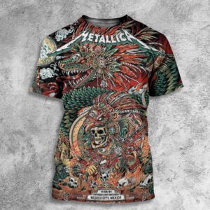 Tonight In Mexico City With Last Night No Repeat Weekend M72 CDMX Metallica September 29 2024 Met On Tour Estadio GNP Seguro Aztec Warriors All Over Print T-Shirt