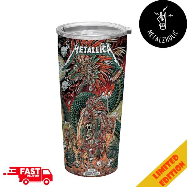 Tonight In Mexico City With Last Night No Repeat Weekend M72 CDMX Metallica September 29 2024 Met On Tour Estadio GNP Seguro Full Printed Stainless Steel Tumbler-Mug-Cup With Straw