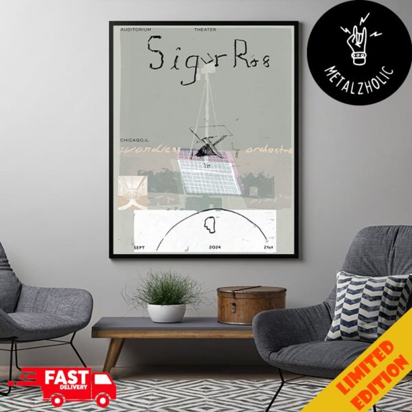 Tonight Sigur Ros At Chicago The Auditorium Theatre With Wordless Orchestra Concert Poster 21 September 2024 Poster Canvas