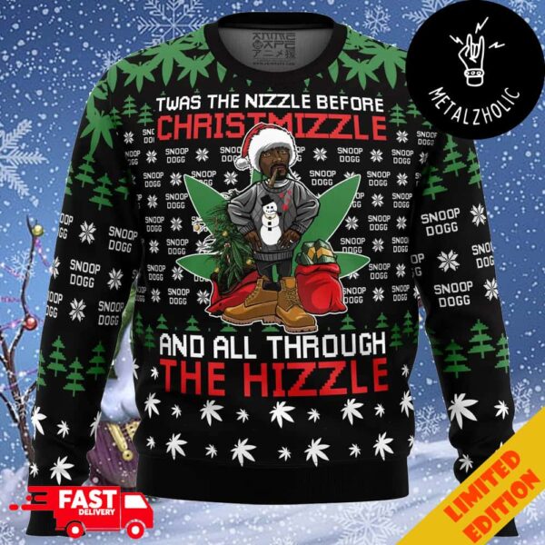 Twas The Nizzle Before Christmizzle And All Through The Hizzle Snoop Dogg Christmas Ugly Sweater