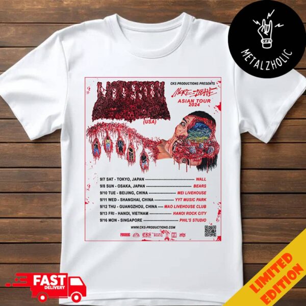 Undeath In Tokyo More Insane Asian Tour 2024 Schedule Lists T-Shirt