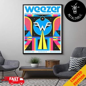 Weezer Voyage To The Blue Planet Tour September 13 2024 Philadelphia PA Wells Fargo Center Poster Canvas