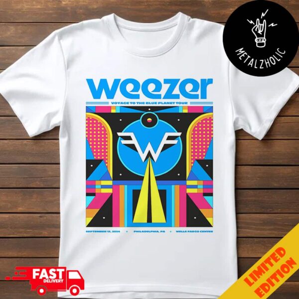 Weezer Voyage To The Blue Planet Tour September 13 2024 Philadelphia PA Wells Fargo Center T-Shirt