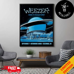 Weezer Voyage To The Blue Planet Tour September 7 Nationwide Arena Columbus OH Merchandise Poster Canvas