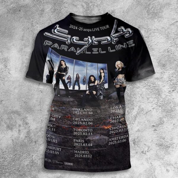 aespa Live Tour Synk Parallel Line Tour Dates 2024-2025 All Over Print T-Shirt