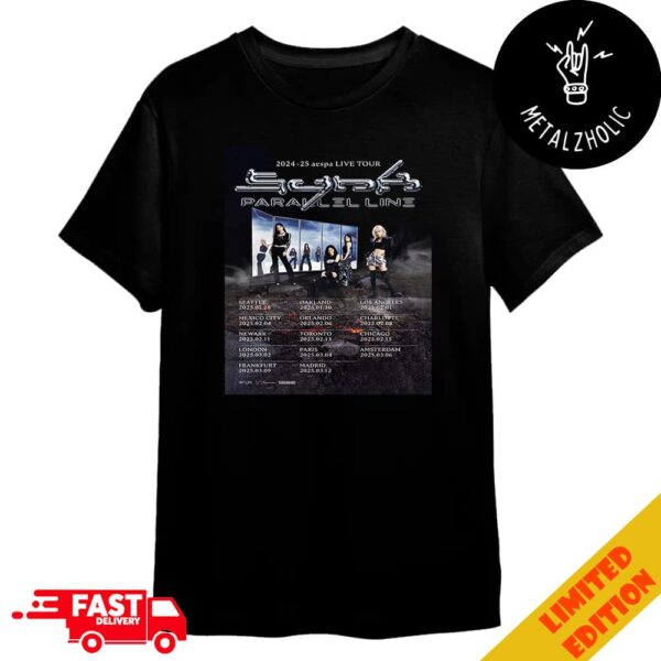 aespa Live Tour Synk Parallel Line Tour Dates 2024-2025 Merchandise T-Shirt