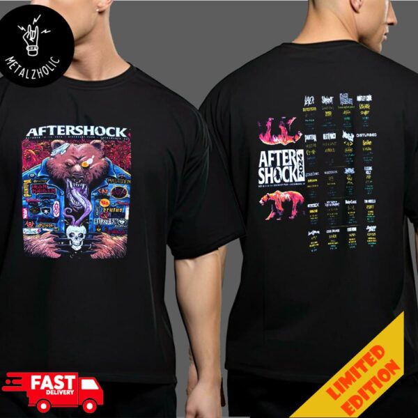 Aftershock 2024 Sacramento Discovery Park October 10-13 Merchandise Tour Lineup Two Sides T-Shirt