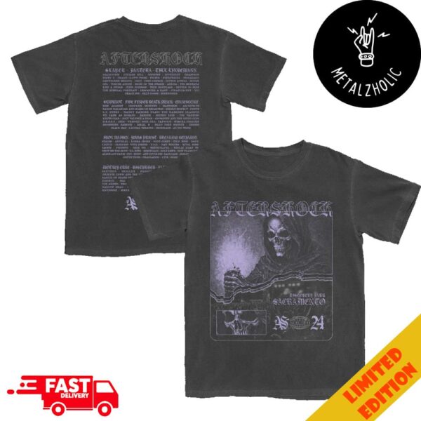 Aftershock Novel Artwork Sacramento Merchandise 2024 Tour Stops Two Sides T-Shirt