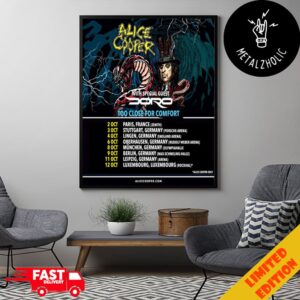 Alice Cooper Tour 4 October 2024 At Niedersachsen Germany Too Close For Comfort Poster Tour Dates Poster Canvas